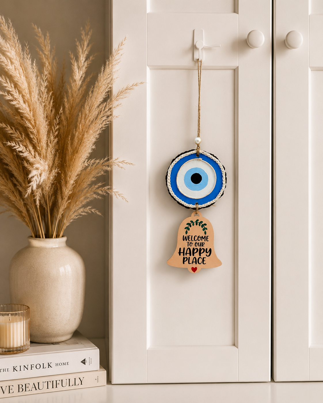 Welcome to my Happy place- Evil eye charm for Entrance