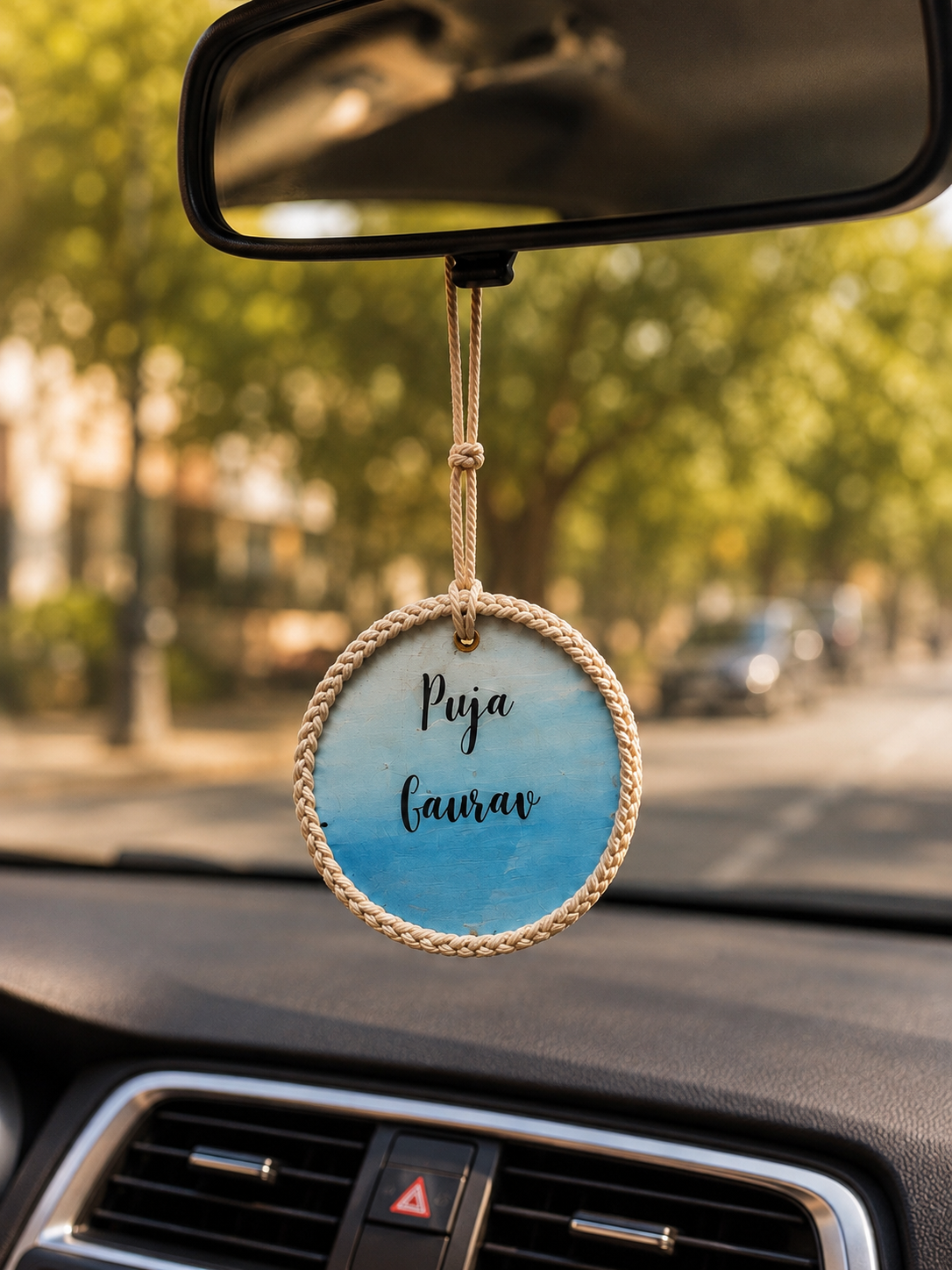 Evil eye and Customised name car charm