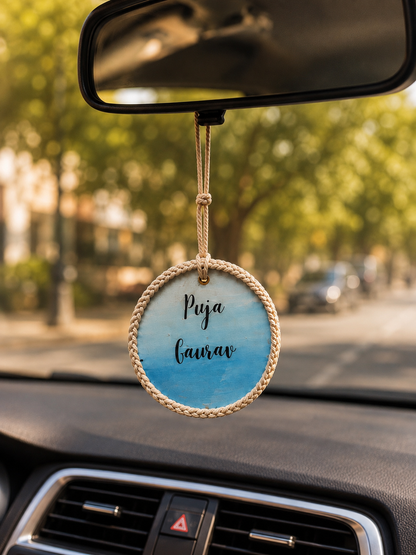 Evil eye and Customised name car charm