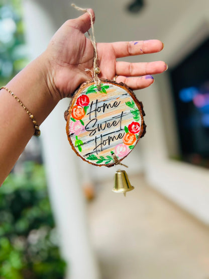 Home Sweet Home – Handmade Floral Wooden Hanging