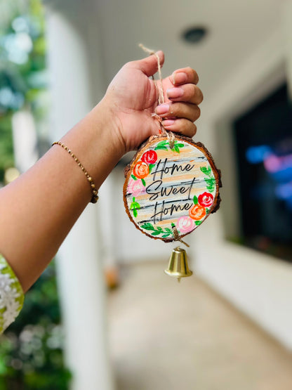 Home Sweet Home – Handmade Floral Wooden Hanging