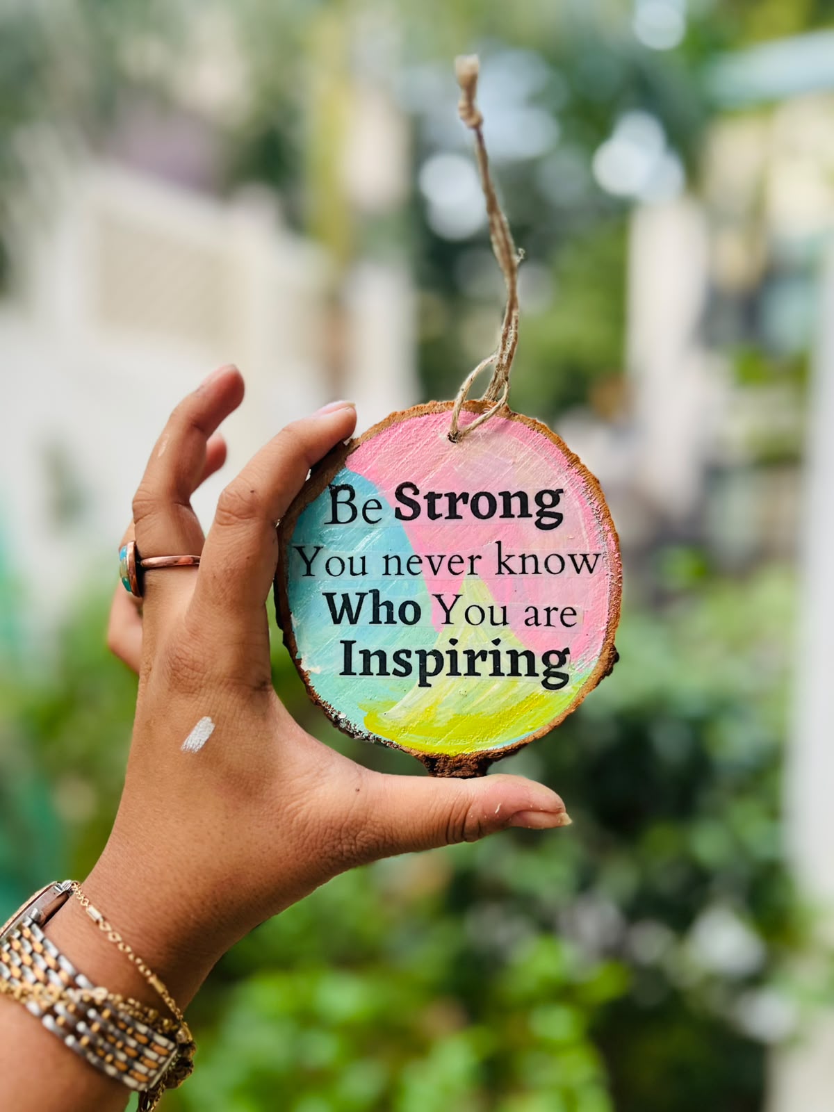 Be Strong – Inspirational Wooden Hanging