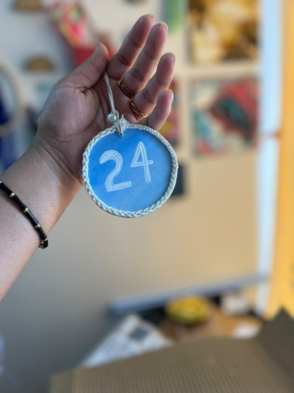 Evil Eye & 24 – Handmade Car Charm