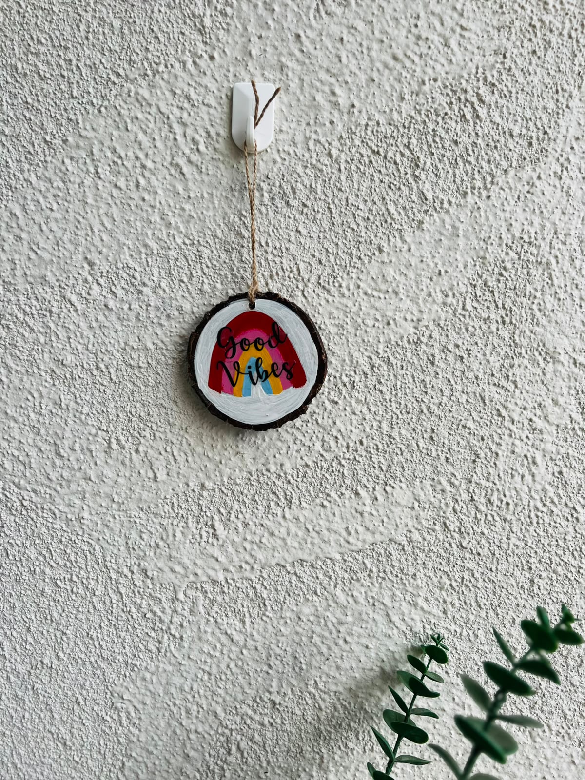 Good Vibes – Rainbow Handmade Wooden Hanging