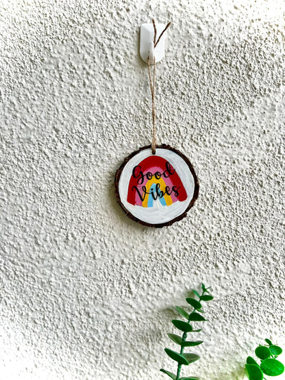Good Vibes – Rainbow Handmade Wooden Hanging