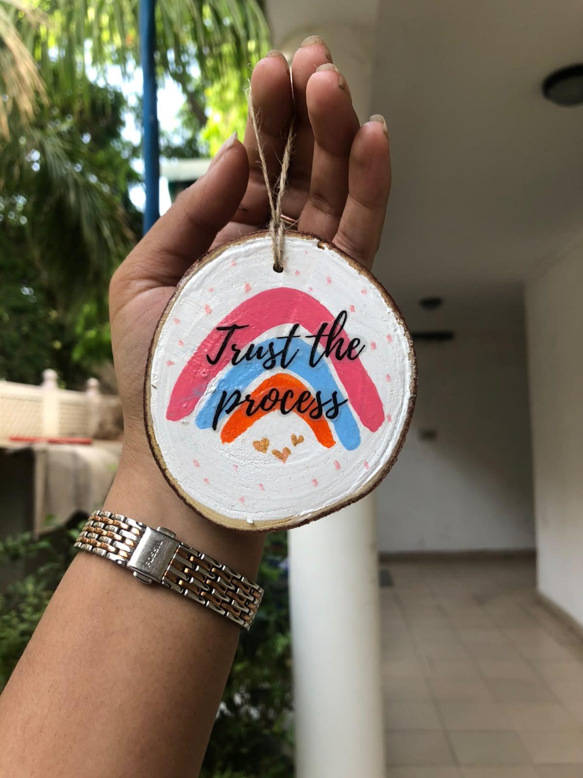 Trust the Process – Rainbow Handmade Wooden Hanging