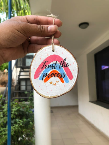 Trust the Process – Rainbow Handmade Wooden Hanging