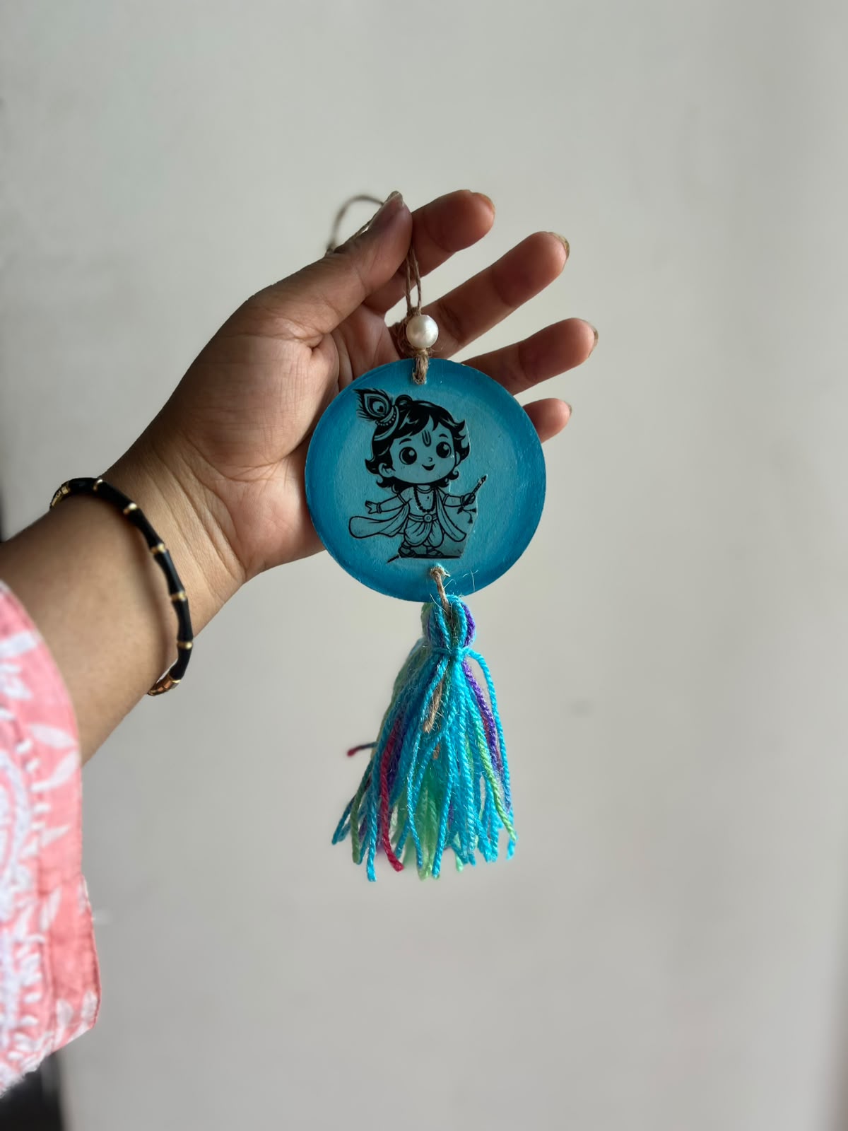 Krishna Car Charm | Custom Gujarati Quote