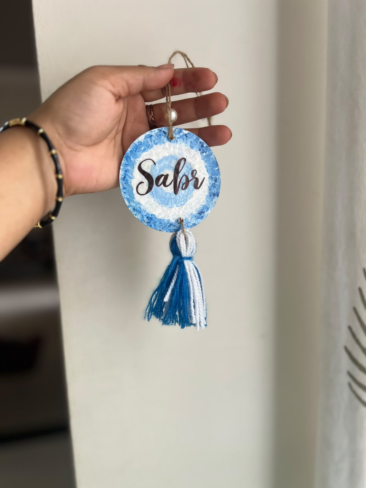 Handmade “Sabr & Shukr” Evil Eye Car Charm