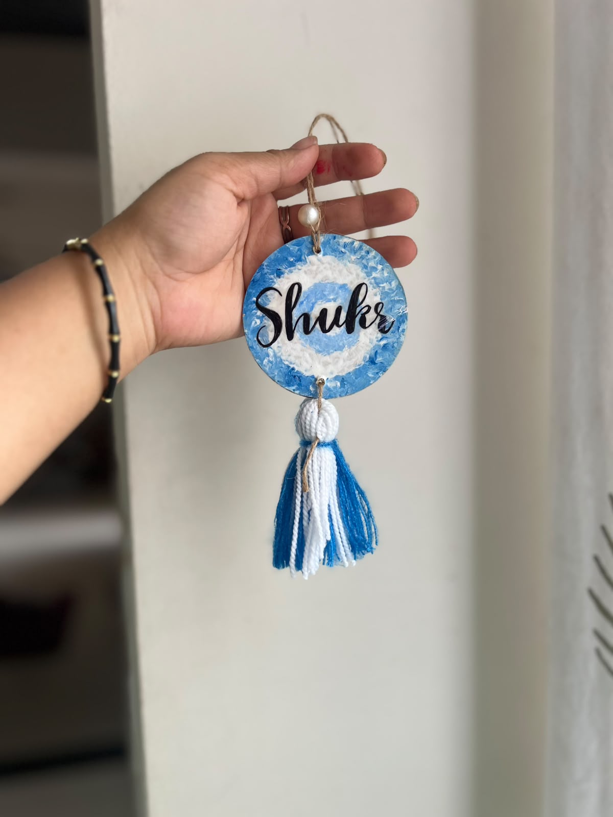 Handmade “Sabr & Shukr” Evil Eye Car Charm