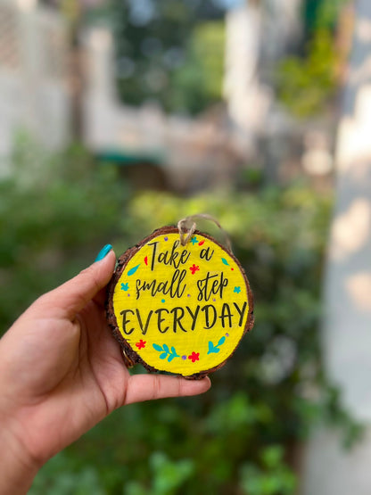 Take a Small Step Every Day – Handmade Motivational Wall Hanging