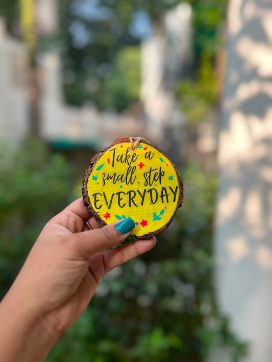 Take a Small Step Every Day – Handmade Motivational Wall Hanging