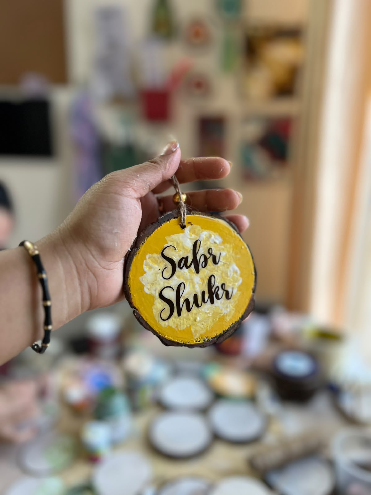 Sabr Shukr Handcrafted Wall Hanging – Elegant Home Decor & Blessings Gift