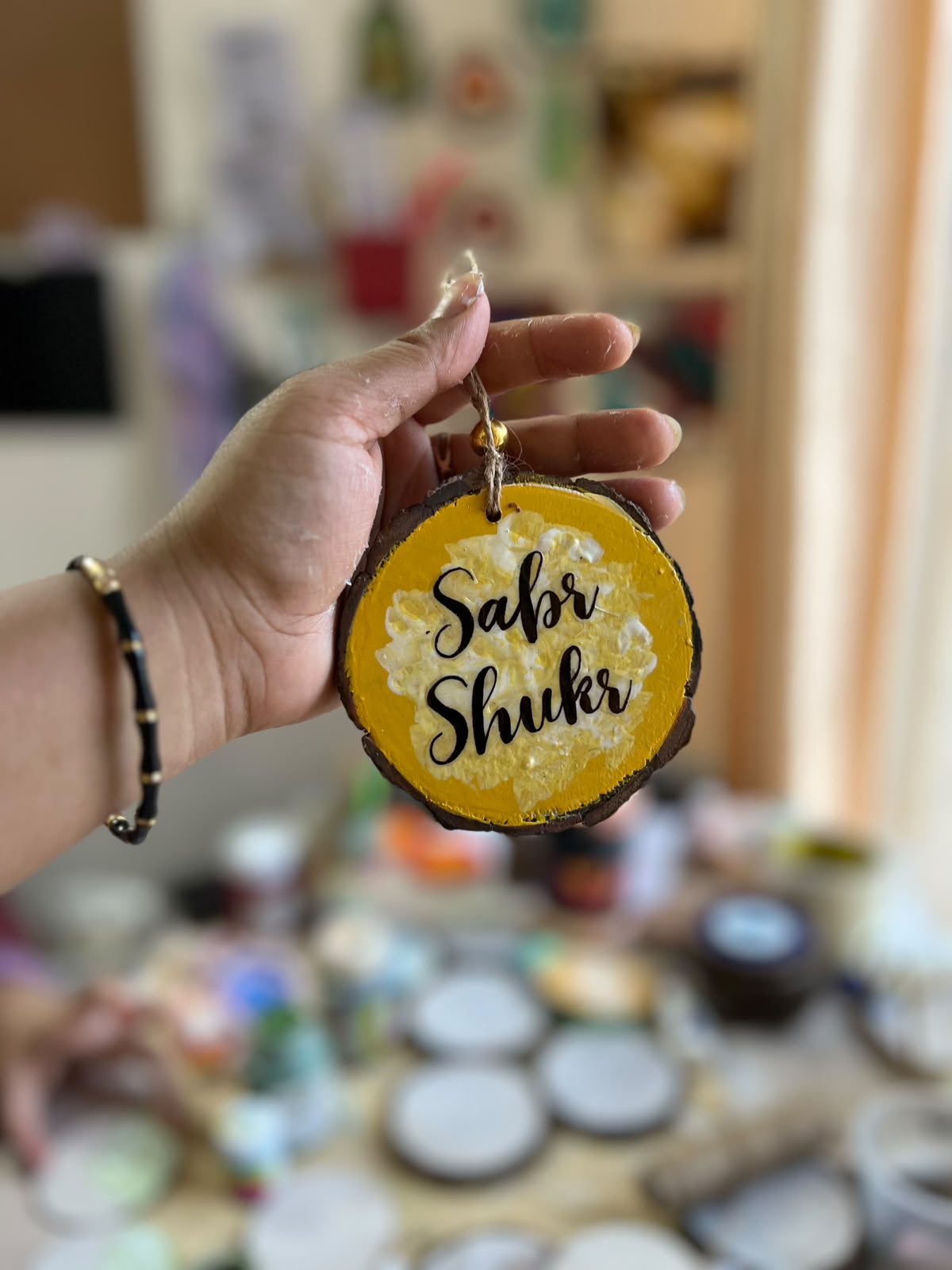 Sabr Shukr Handcrafted Wall Hanging – Elegant Home Decor & Blessings Gift