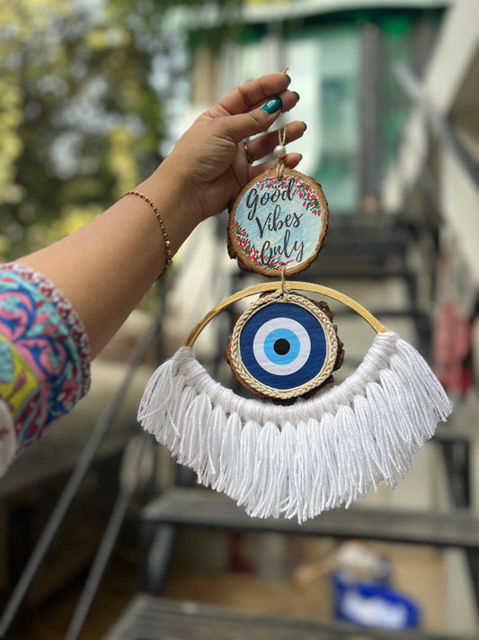 Good vibes evil eye charm
