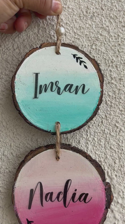 Customised name hanging