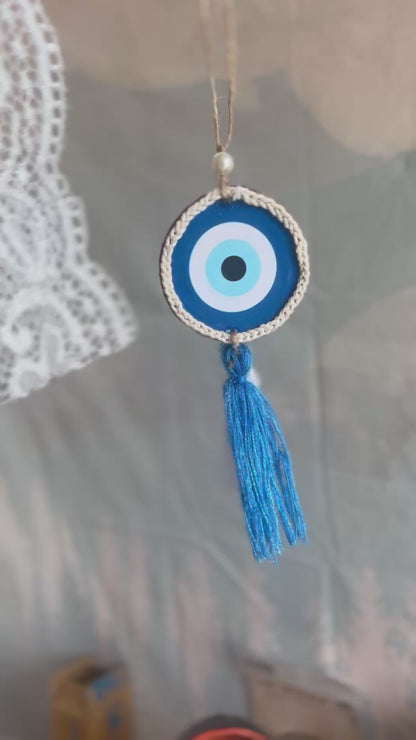Evil eye good vibes only car charm -double-sided car charm