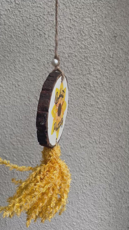 Bless This Car & Radiate Positivity | Wooden Car Charm