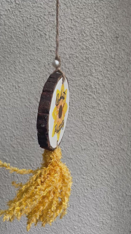 Bless This Car & Radiate Positivity | Wooden Car Charm
